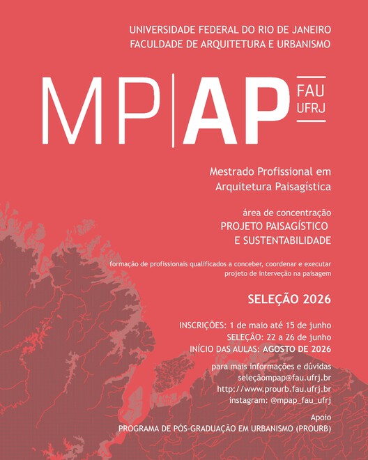 2026 Admissions – Professional Master’s in Landscape Architecture (MPAP/FAU/UFRJ) - Image 1 of 1