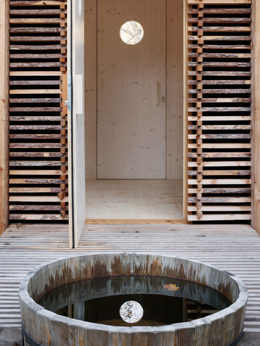 Wood-Stack Sauna Zaježová / Guča arch. - Interior Photography, Wood