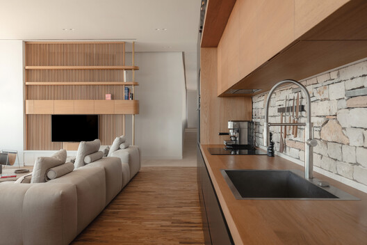 Euthea Residence / Ateno Architecture Studio - Interior Photography, Kitchen, Wood, Table, Lighting, Chair, Countertop