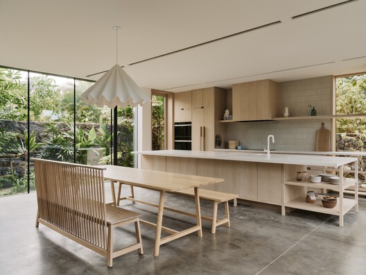 Kailua House / Mork-Ulnes Architects  - Interior Photography, Kitchen, Wood, Table, Chair