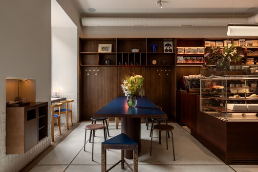 Mitte Café 2.0 / LIS design studio - Interior Photography, Dining room, Wood, Shelving, Chair
