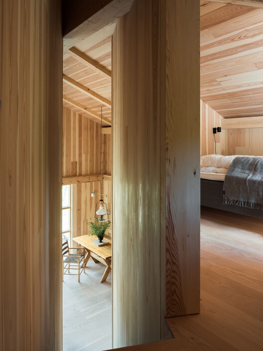 Timber Temple - Cabin in Sirdal / Arkitekt Folstad Knut - Interior Photography, Bedroom, Wood, Beam