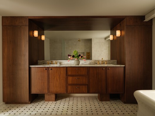 Tribeca Residence / Muqaddas Akkari Studio Tribeca Residence / Muqaddas Akkari Studio - Interior Photography, Kitchen, Countertop, Sink, Wood, Lighting, Bathroom