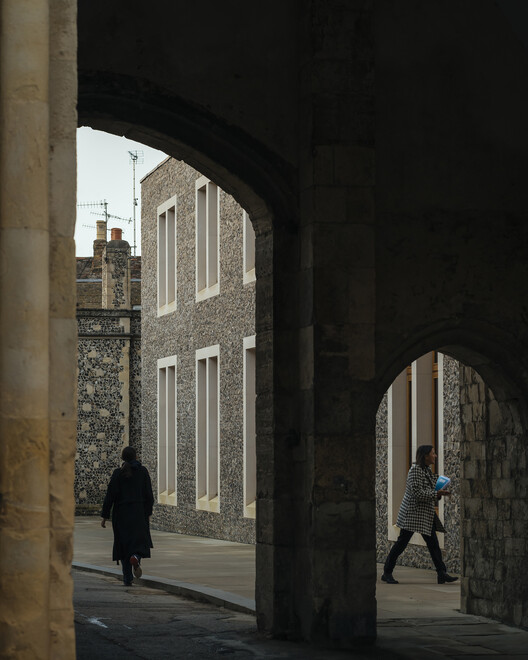 The Rausing Science Center at The King's School / Walters & Cohen Architects - Interior Photography, Concrete, Brick, Arcade