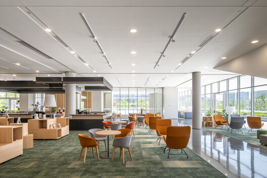 The Westlake University Library / UAD The Westlake University Library / UAD - Interior Photography, Dining room, Chair, Table, Lighting, Glass