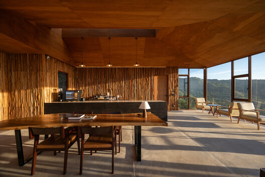 The Wood Cabin / S.O.S Architects - Interior Photography, Kitchen, Wood, Chair, Beam