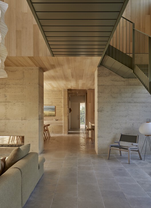 Barwon Dunes House / Eliza Blair Architecture Barwon Dunes House / Eliza Blair Architecture - Interior Photography, Living Room, Wood, Stairs, Beam, Chair