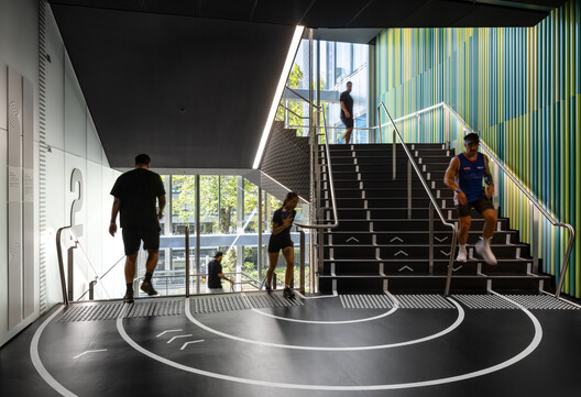 Hiwa - The University of Auckland Recreation Centre / Warren and Mahoney Hiwa - The University of Auckland Recreation Centre / Warren and Mahoney - Interior Photography, Stairs, Handrail