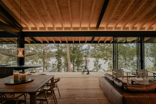 House on the Reservoir / Obranegra Arquitectos House on the Reservoir / Obranegra Arquitectos - Interior Photography, Wood, Chair, Deck, Beam