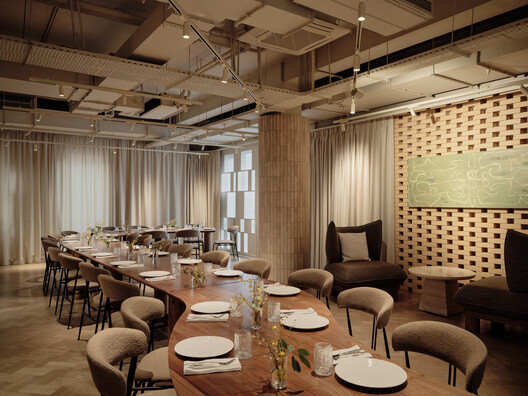 TAL family restaurant / NAAW - Interior Photography, Living Room, Chair, Lighting, Table