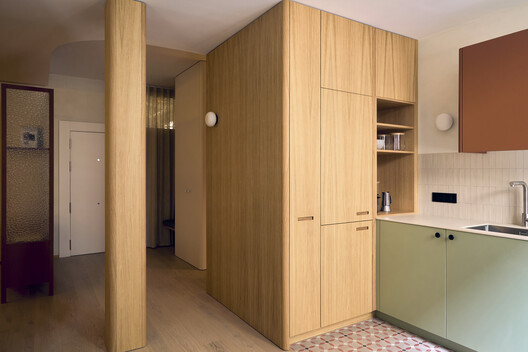 Ruiz Apartment / StudioMadera - Interior Photography, Closet, Wood, Countertop, Chair
