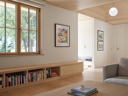 Knowlton Prairie / L. McComber Knowlton Prairie / L. McComber - Interior Photography, Living Room, Wood, Lighting, Shelving