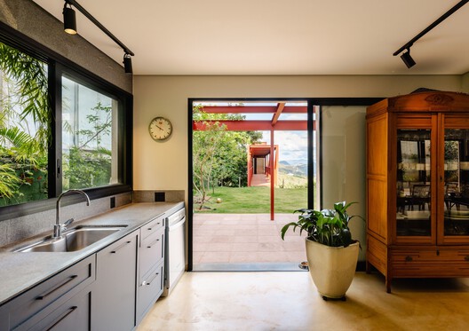 Castela House / BIRI - Interior Photography, Kitchen, Wood, Lighting, Door, Countertop, Glass, Chair