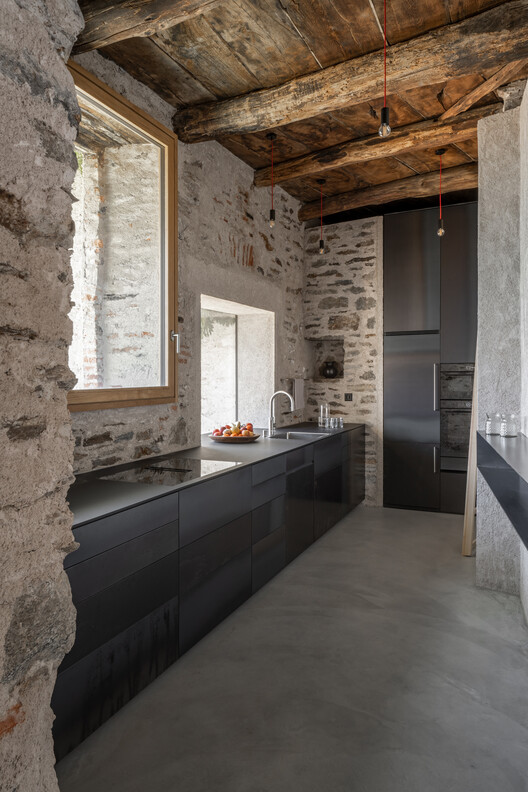 Transformation House ME. in Brissago / Wespi de Meuron Romeo architects - Interior Photography, Kitchen, Wood, Countertop