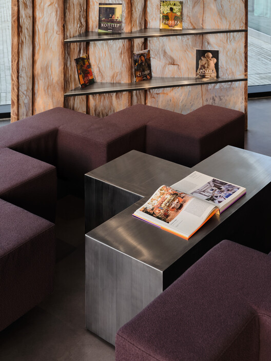 JER café at Tselinny Center of Contemporary Culture / NAAW JER café at Tselinny Center of Contemporary Culture / NAAW - Interior Photography, Wood, Sofa, Lighting, Table