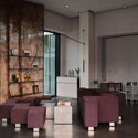 JER café at Tselinny Center of Contemporary Culture  / NAAW - Interior Photography, Coffee Shop Interiors, Chair, Table, Lighting