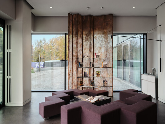 JER café at Tselinny Center of Contemporary Culture / NAAW JER café at Tselinny Center of Contemporary Culture / NAAW - Interior Photography, Living Room, Wood, Lighting, Glass