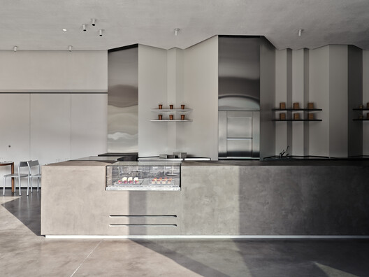 JER café at Tselinny Center of Contemporary Culture / NAAW JER café at Tselinny Center of Contemporary Culture / NAAW - Interior Photography, Kitchen, Countertop, Glass