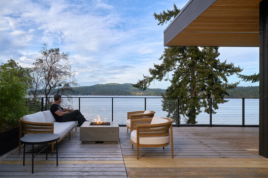 Layer House / W O V E N Architecture and Design - Exterior Photography, Wood, Deck, Waterfront, Chair, Balcony, Coast