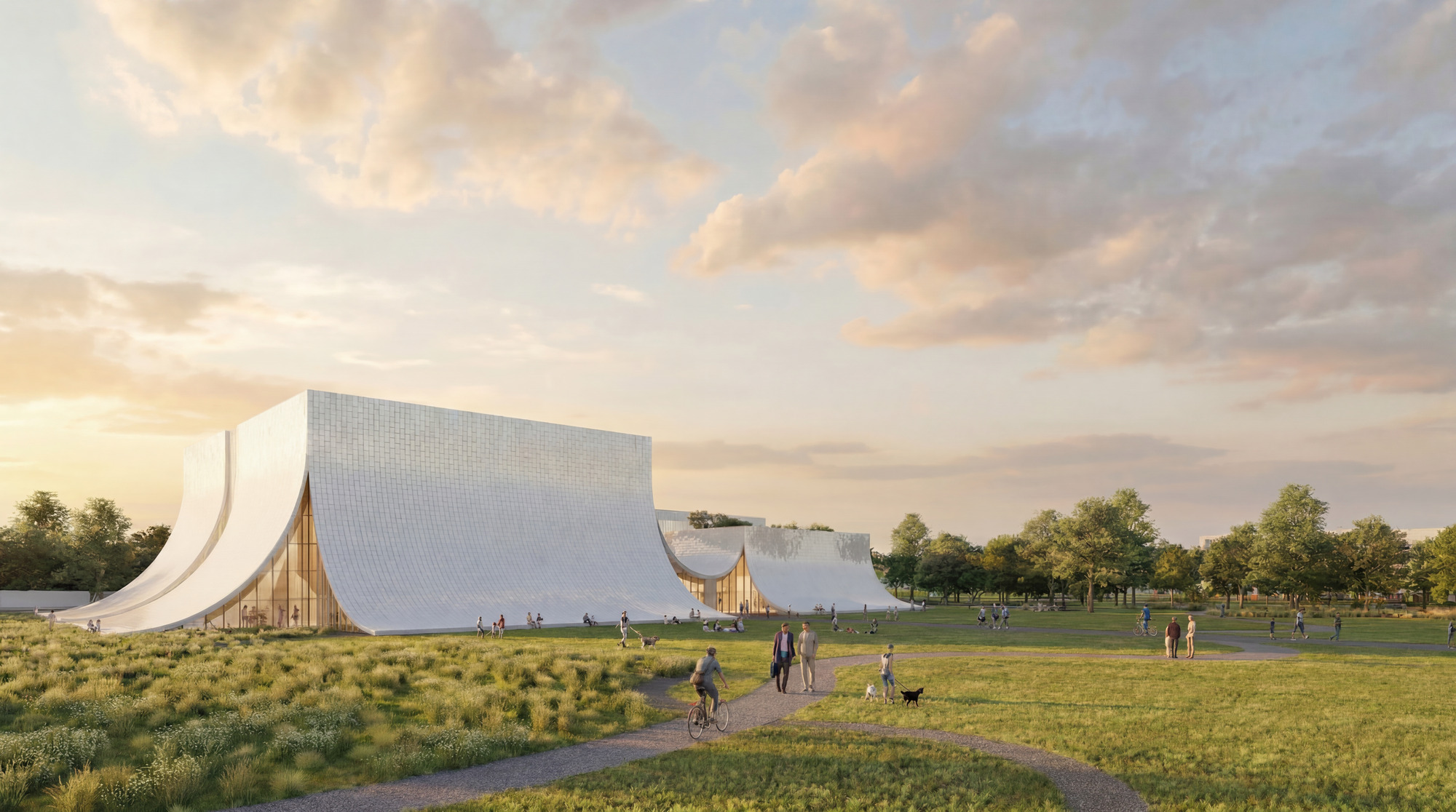 BIG Designs Dual-Volume EVE Music Hall Amid Agricultural Landscape