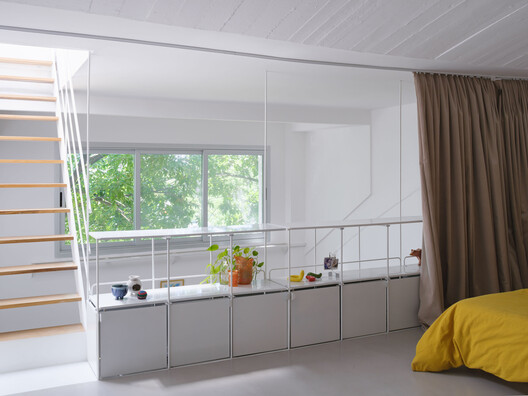 House in a Former Factory, Renovation and Extension / Morsa Taller + Pablo Giterman - Interior Photography, Kitchen, Wood, Lighting, Glass, Stairs, Handrail