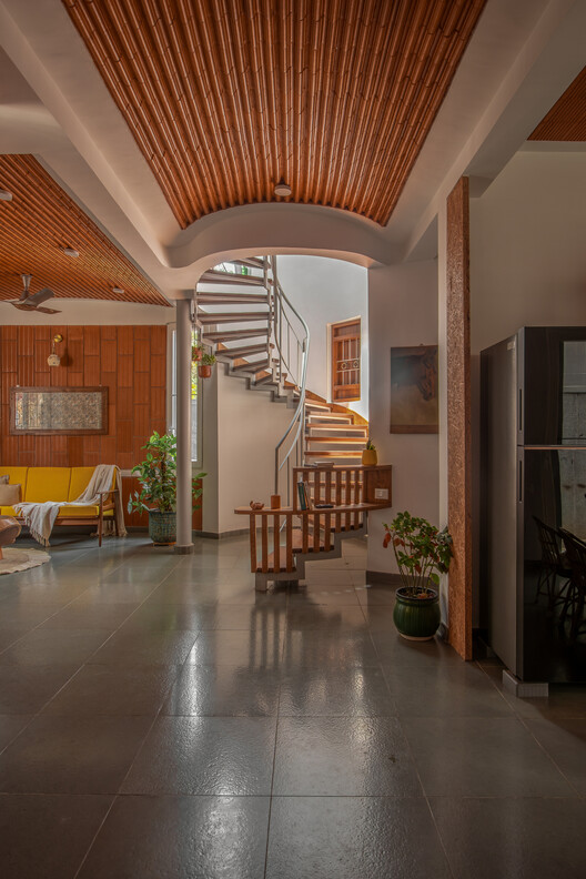 Nalme House / Wright Inspires Nalme House / Wright Inspires - Interior Photography, Dining room, Wood, Lighting, Stairs, Beam, Chair