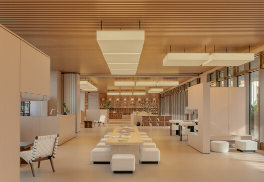 Beijing Foresky Community Center / PLAT ASIA - Interior Photography, Wood, Lighting, Chair, Glass