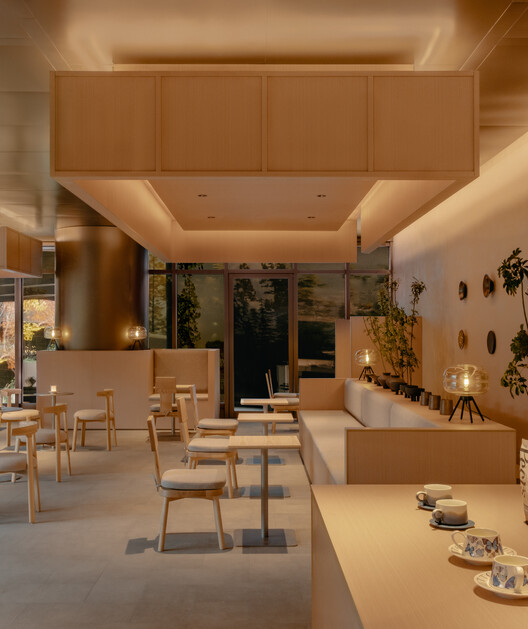 Beijing Foresky Community Center / PLAT ASIA - Interior Photography, Dining room, Wood, Lighting, Chair, Glass