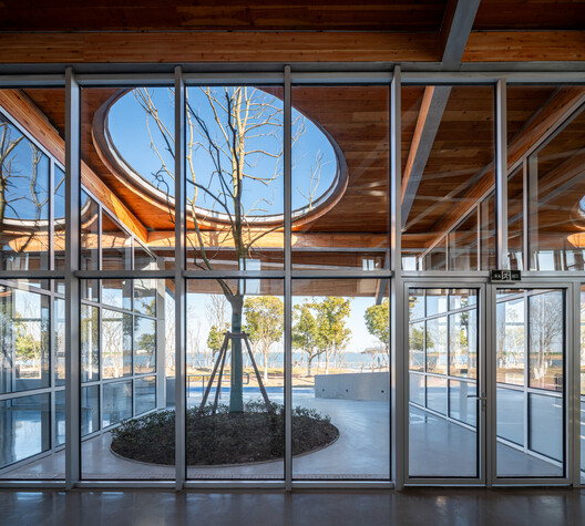 Clustered Rocks Court & Floating Leaf Pavilion / Atelier Z+ Clustered Rocks Court & Floating Leaf Pavilion / Atelier Z+ - Interior Photography, Wood, Glass