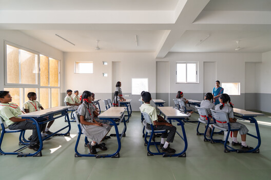 KLE School, Sankeshwar  / Shreyas Patil Architects - Interior Photography, Dining room, Chair