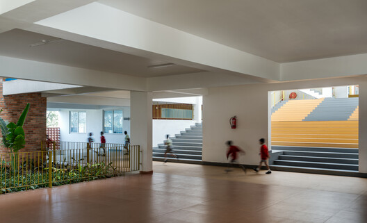 KLE School, Sankeshwar  / Shreyas Patil Architects - Interior Photography, Wood, Stairs, Handrail