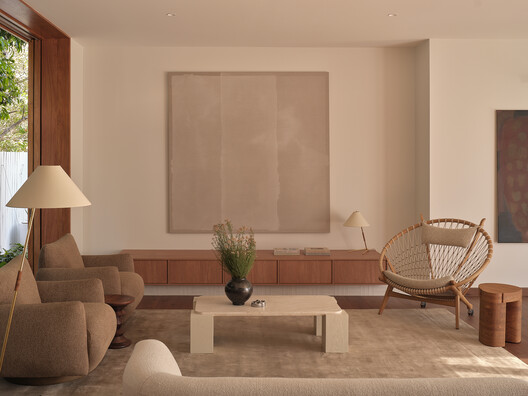 Riverton House / Alexandra Buchanan Architecture - Interior Photography, Living Room, Wood, Lighting, Table, Chair