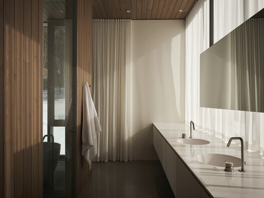Breathe Lodge Residence / Jérôme Lapierre Architecte Breathe Lodge Residence / Jérôme Lapierre Architecte - Interior Photography, Bathroom, Wood, Glass, Countertop
