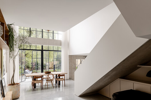 House of Panes / Matthew Giles Architects - Interior Photography, Dining room, Wood, Lighting, Table, Chair, Glass