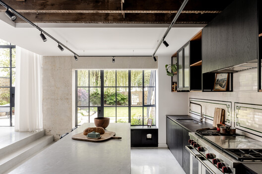 House of Panes / Matthew Giles Architects - Interior Photography, Kitchen, Countertop, Lighting, Chair