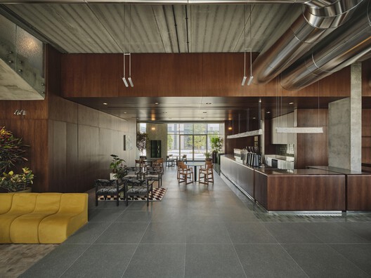 The Grove Al Ain / shell+core - Interior Photography, Kitchen, Wood, Chair, Glass