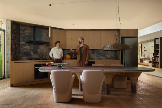 Brastemp House / Bezerra Panobianco - Interior Photography, Kitchen, Wood, Table, Lighting, Countertop, Chair