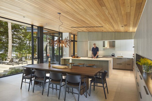 Percy Lake Cottage / Michael Taylor Architecture + Design Percy Lake Cottage / Michael Taylor Architecture + Design - Interior Photography, Dining room, Wood, Table, Chair, Lighting, Countertop, Kitchen