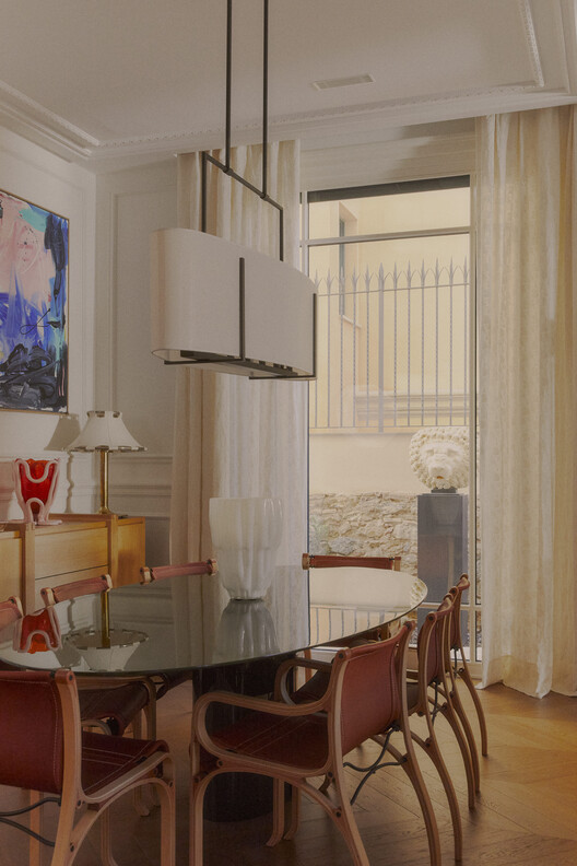 Sera House / Cristina Carulla Studio - Interior Photography, Dining room, Wood, Table, Lighting, Chair, Glass