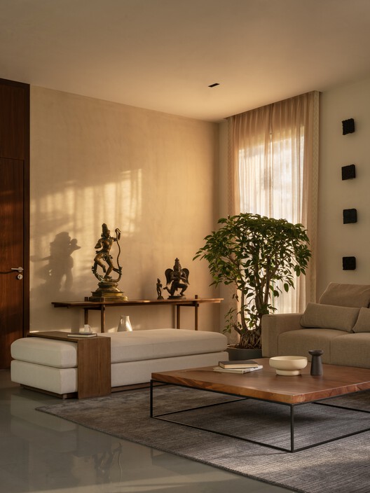 Sandstone House / 4Brick Studio - Interior Photography, Living Room, Table, Wood, Sofa, Chair, Lighting