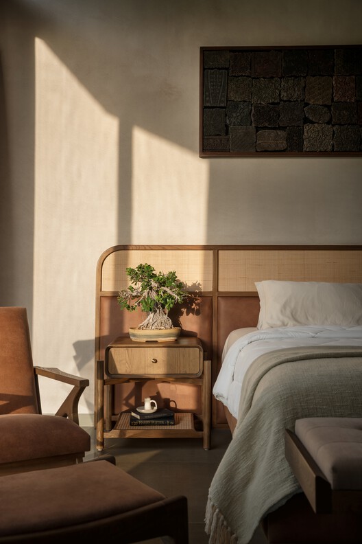 Sandstone House / 4Brick Studio - Interior Photography, Bedroom, Wood, Chair