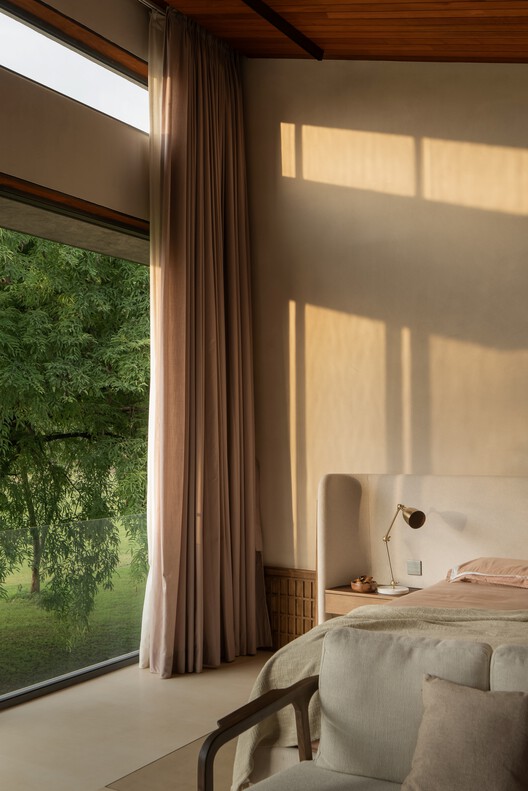 Sandstone House / 4Brick Studio - Interior Photography, Bedroom, Wood, Lighting