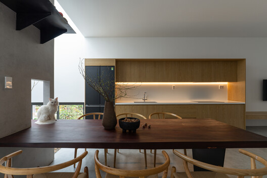 Nam Da House / 24Minimalist Architecture - Interior Photography, Wood, Lighting, Table, Countertop, Chair