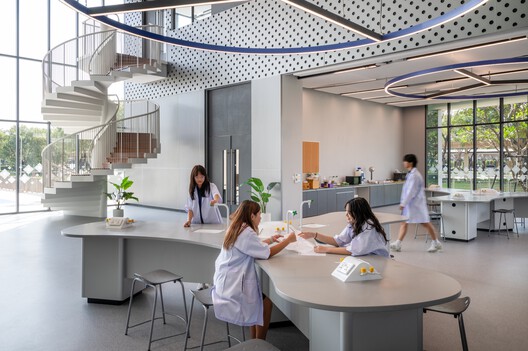 KIS International School Reignwood Park / Rosan Bosch Studio  - Interior Photography, Kitchen, Table, Chair
