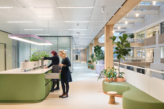 Roche Diagnostic Center Interior / Studio Alexander Fehre - Interior Photography, Kitchen, Glass, Chair