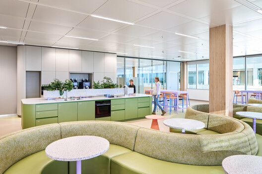 Roche Diagnostic Center Interior / Studio Alexander Fehre - Interior Photography, Kitchen, Glass, Chair