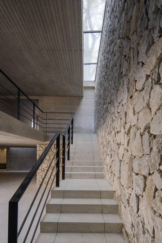 Bawan Village Visitor Center / TAO (Trace Architecture Office) Bawan Village Visitor Center / TAO (Trace Architecture Office) - Interior Photography, Stairs, Concrete, Handrail