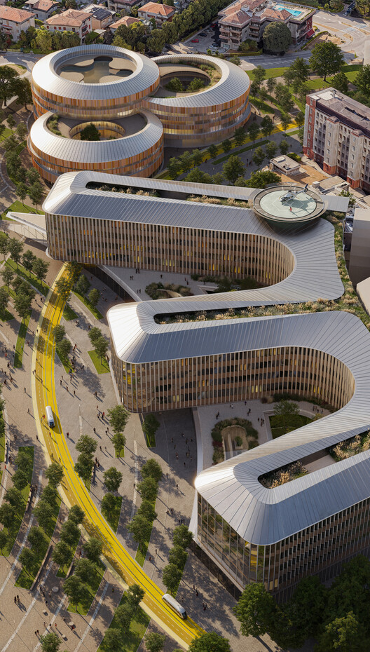 CRA-Carlo Ratti Associati and Park Associati Led Team Selected to Redesign Brescia's Spedali Civili Hospital Campus in Italy - Image 2 of 14