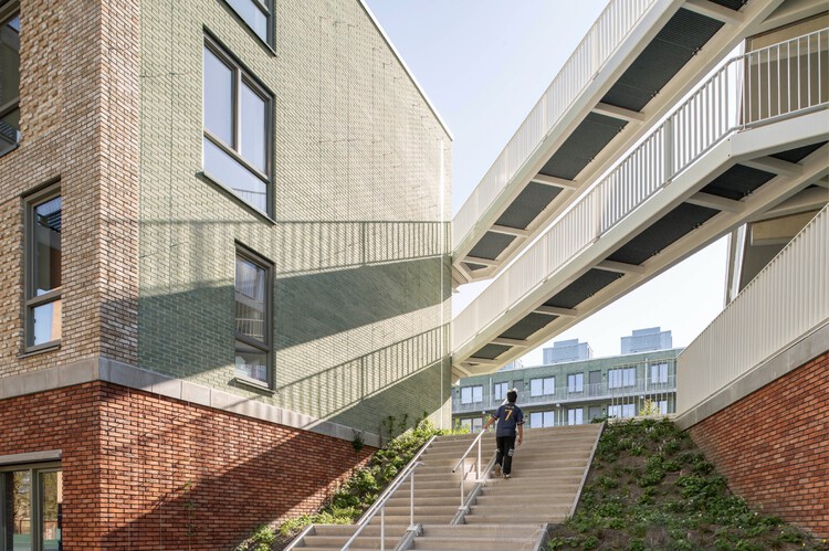 Steenzicht Social Housing / JVST - Exterior Photography, Social Housing, Stairs, Handrail