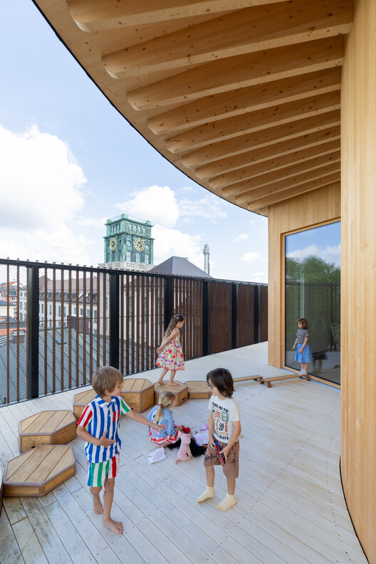 Munich Kinderoase Kindergarten / Kéré Architecture  + HK Architekten, Hermann Kaufmann + Partner ZT - Interior Photography, Wood